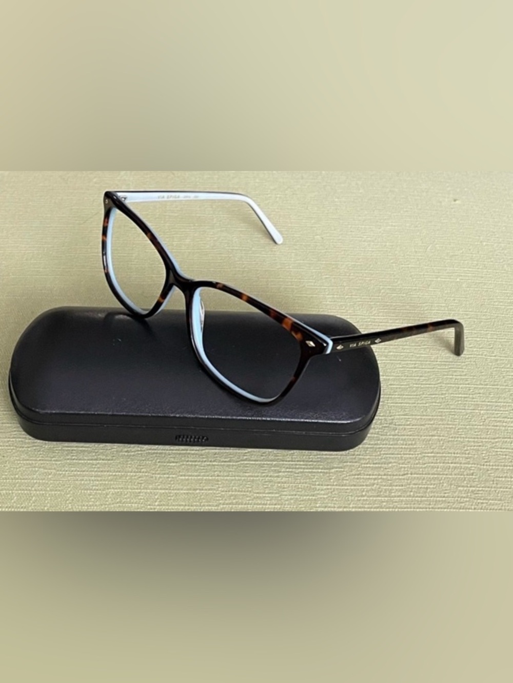 Via Spiga By Zyloware 350-S 550 Women's Teal & Tortoise Rx-Ready Frames & Case